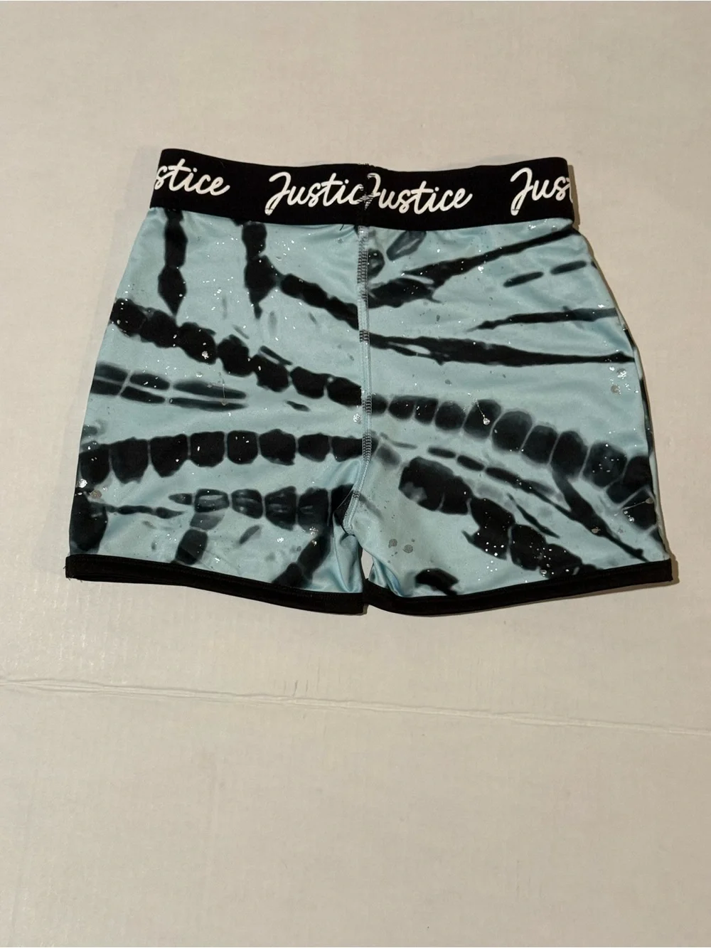 Justice Girls Active Set Tie Dye Glitter Leggings Shorts 10